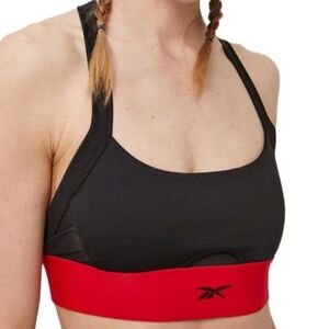 Reebok x cardi b Black Red crossback athleisure wear Sports Bra bralette 2x